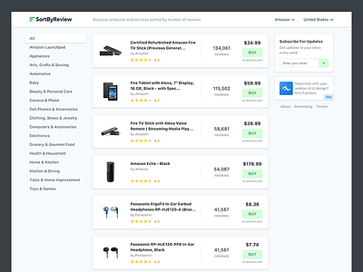 SortByReview Website clean feed home page homepage sass scss ui ux vue vuejs web webapp