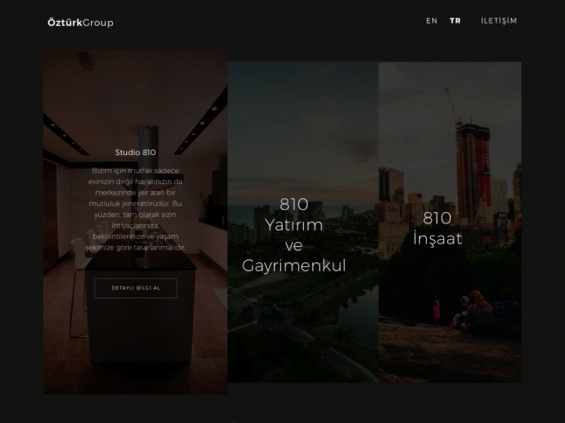 Öztürk Group Home animation gif homepage ui ux website