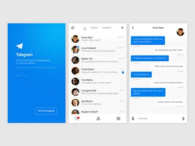 Telegram iOS app redesign—Daily UI #013 app dailyui direct messaging ios mobile redesign telegram ui