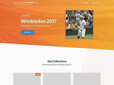 QuestionMasters Home Page adelle grid hero home landing quiz shop store