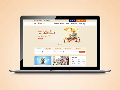 ING Bank - Web Design bank button credit card dashboard flat design landing page responsive ui ux web web design web site