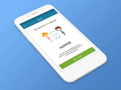 U-Nany Share Screen code discount free promotion refer share ui ux