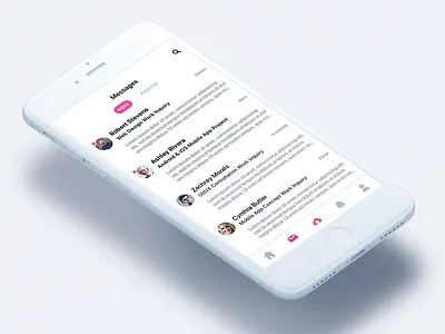 Dribbble Messages archive clean design dribbble hiring inbox ios material messages mobile ui ux