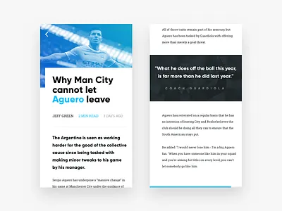 Article Detail V1 article blue detail font mobile quotation slab soccer sport ui