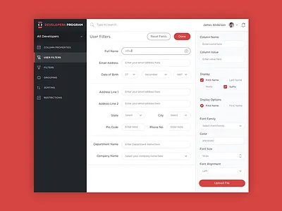 Web Application app dark forms light ui ux web