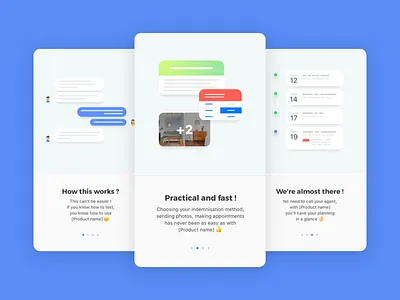 Onboarding Screens android calendar chatbot insurance ios message onboarding photo screen ui ux welcome