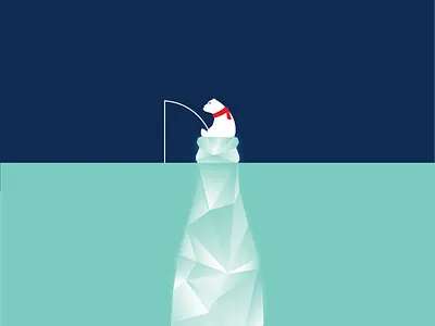 Ice Cold Coke Meshup Poster coca cola coke cold contour bottle fishing ice cold iceberg polar bear poster