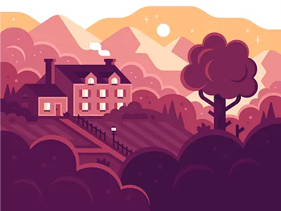 Estate estate house illustration landscape