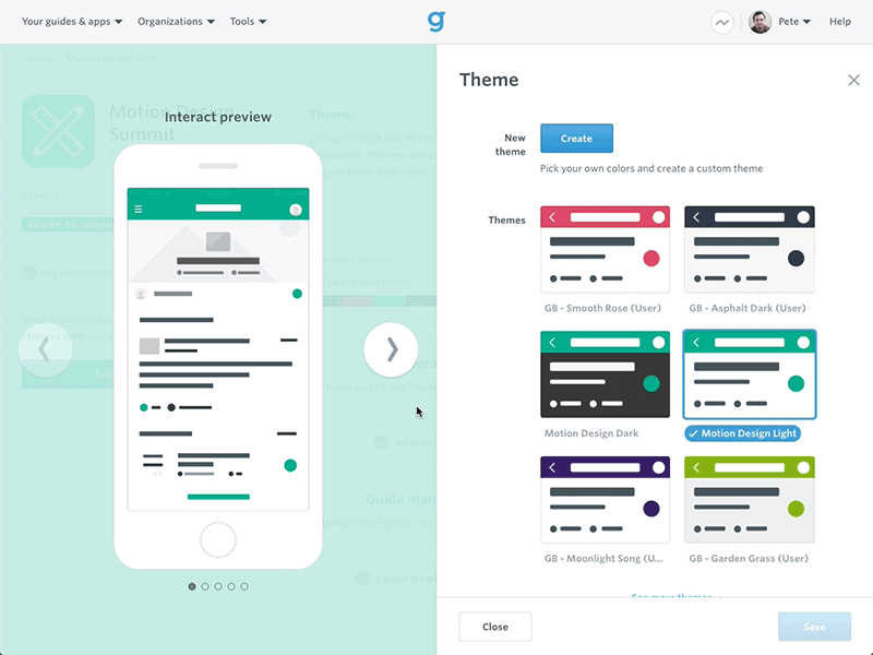 App Theme Designer [gif] app builder cms color scheme gif guidebook theme