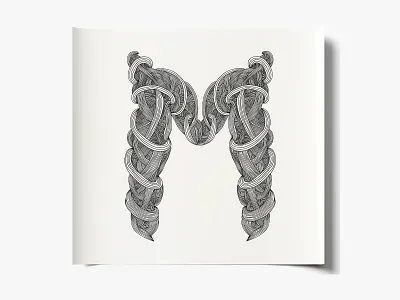 M letter design font hair inspiration letter m typo typography