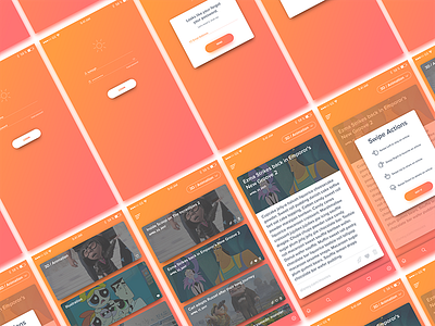 Sun App app articles buttons card content gradient mobile mobile app ui ux