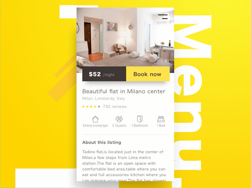 Menu nav animation app blur booking menu nav navigation ui ux