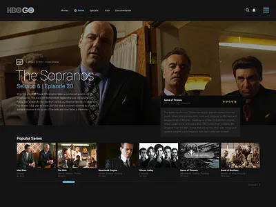 Concept Site design flat interface minimal navigation tv ui web website