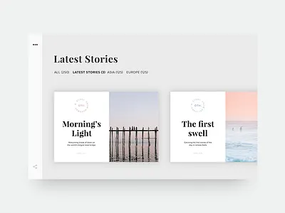 Article Card — Menu experiments flat design minimal photography ui design user interface