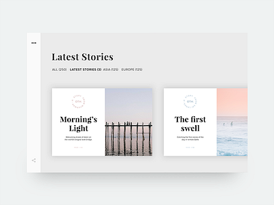 Article Card — Menu experiments flat design minimal photography ui design user interface