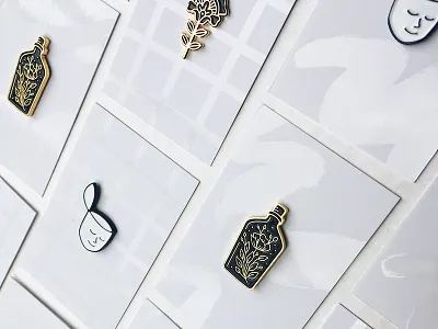 New pin backings! ✨ enamel enamel pin face flower head illustration lapel ottawa packaging pin spot gloss uv