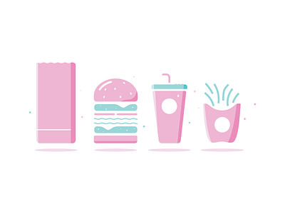 Eat your burger! bag burger drink fries
