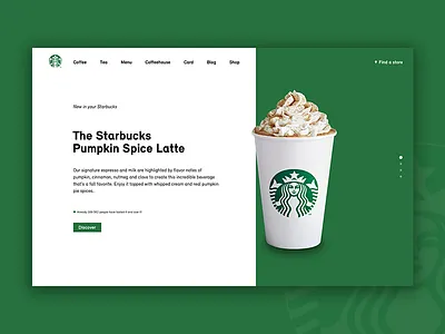 Daily UI 003 - Landing Page 003 daily landing latte minimalism page starbucks ui