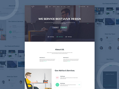 Frndzit Agency Theme agency best dribbble landing page popular psd template templete theme ui ux