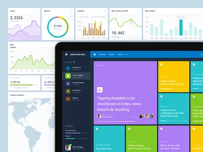 Administrator ● Dashboard design starter pack admin chart dashboard options profile rate statistic ui