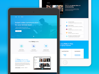 Walky landing remote video chat