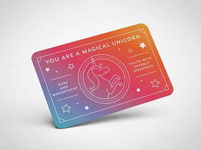 Unicorn Membership business card card club illustration membership rainbow society sparkle unicorn