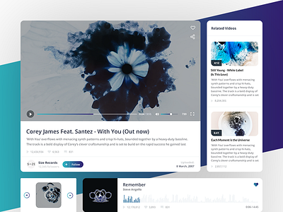 Gradient UI Kit clean colors design gradient material minimalism music player playlist ui ui kit video