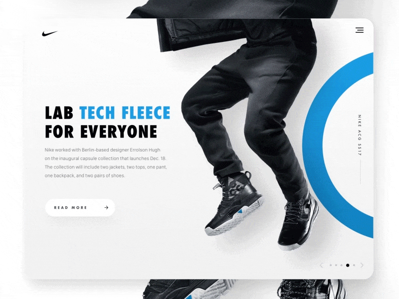 Nike - slider animation carousel clothing desktop fashion landingpage minimal modern nike principle rotator slider website