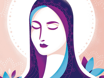 Fiat catholic christian mary portrait print