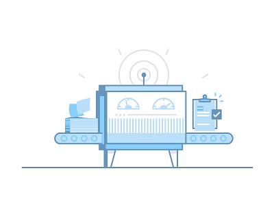 Records Managementt 2d business computer computing design documents illustration illustrator machine paper technology vector
