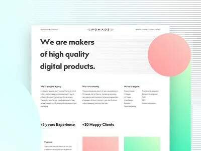 Nomads Concept design flat freelance menu navigation portfolio site studio ui web work