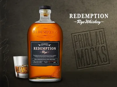 Redemption Rye ad mock up photo manipulation playtime print