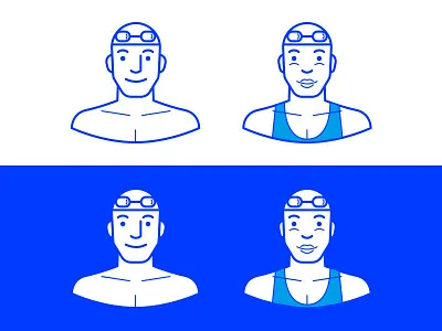 Swimming Icons avatar female goggles illustration illustrator male swim swimming ui ux vector