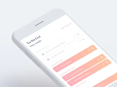 Daily UI #042 - ToDo List daily ui design gradient ios minimal mobile application task todo list ui ux visual interface