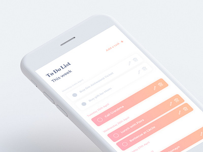 Daily UI #042 - ToDo List daily ui design gradient ios minimal mobile application task todo list ui ux visual interface
