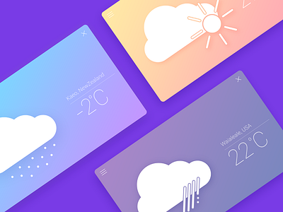 Weather UI card icon rain snowy sunny temprechure ui weather