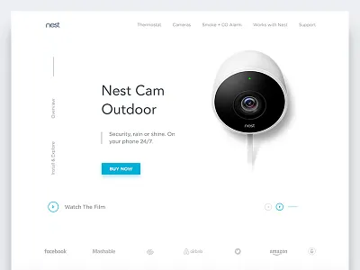 Nest Cam Outdoor Product Landing Page Exploration cam homepage landing nest outdoor page product ui uidesign uxdesign web website