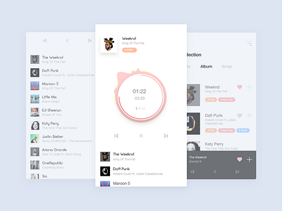 Music player app design concept android animation art flat clean simple interface mobile ios iphone music player sketch ui ux