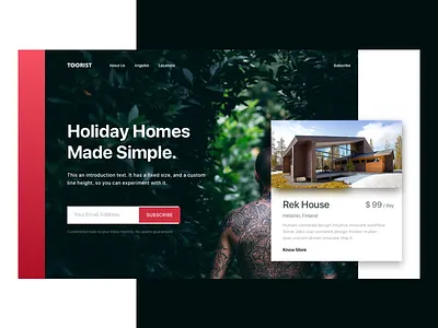Toorist Landing Page Exploration clean design interaction interface invite landing page layout minimal typography ui ux