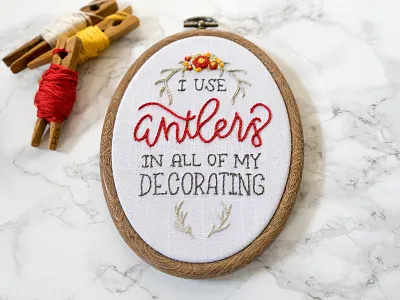 My What a Guy... beauty and the beast embroidery handmade lady scrib stitches lettering