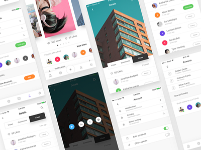 App Mockup Screens account dashboard follow food ordering app ios mockup notification profile refer earn settings sharing ui