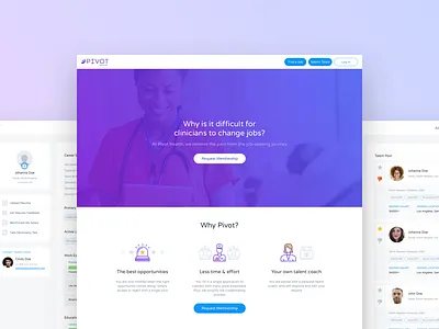 Pivot Health Website Design career design jobs layout profile search ui ux website