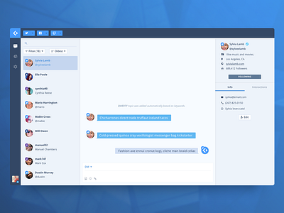 Conversational UI app contact conversation desktop message messaging product ui ux web