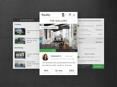 Equidy Mobile Screens app application business finance financial mobile platform product real estate responsive ui ux