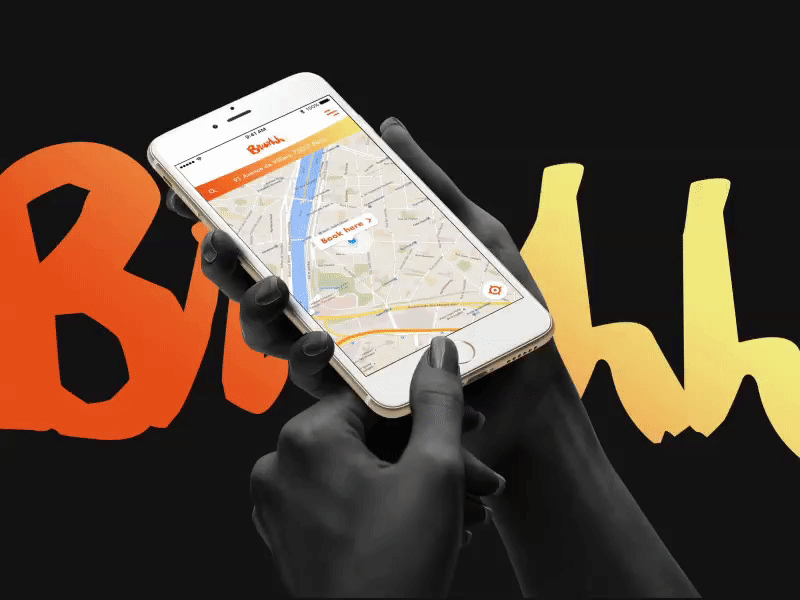 Brushh: search and order a hairdresser android app brush concept hairstylist interface ios lifestyle orange uber ui ux