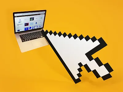 Getting Some Pointers cursor cutout foam board laptop photo shoot photography pixel ui