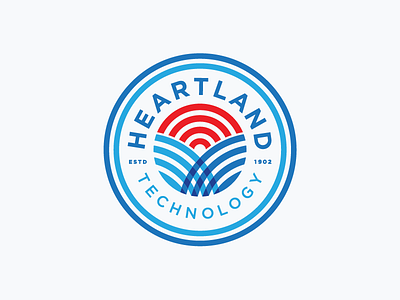 Heartland communication fiber field flag identity logo process sketches stripes sunset wi fi