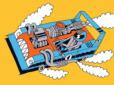 SUPERFASTSUPERCHARGEDSUPERCAR car driver engine formula helmet illustration man motor race speed sport super