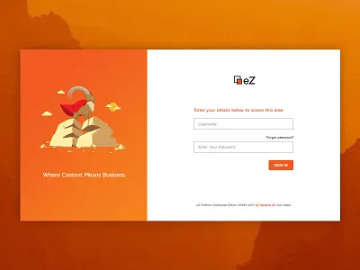Ez Platform Login dashboard form login screen sign in sign up ui ux web