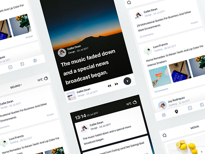 An information concept project of mobile app. app blog clean colors grid minimalism type typography